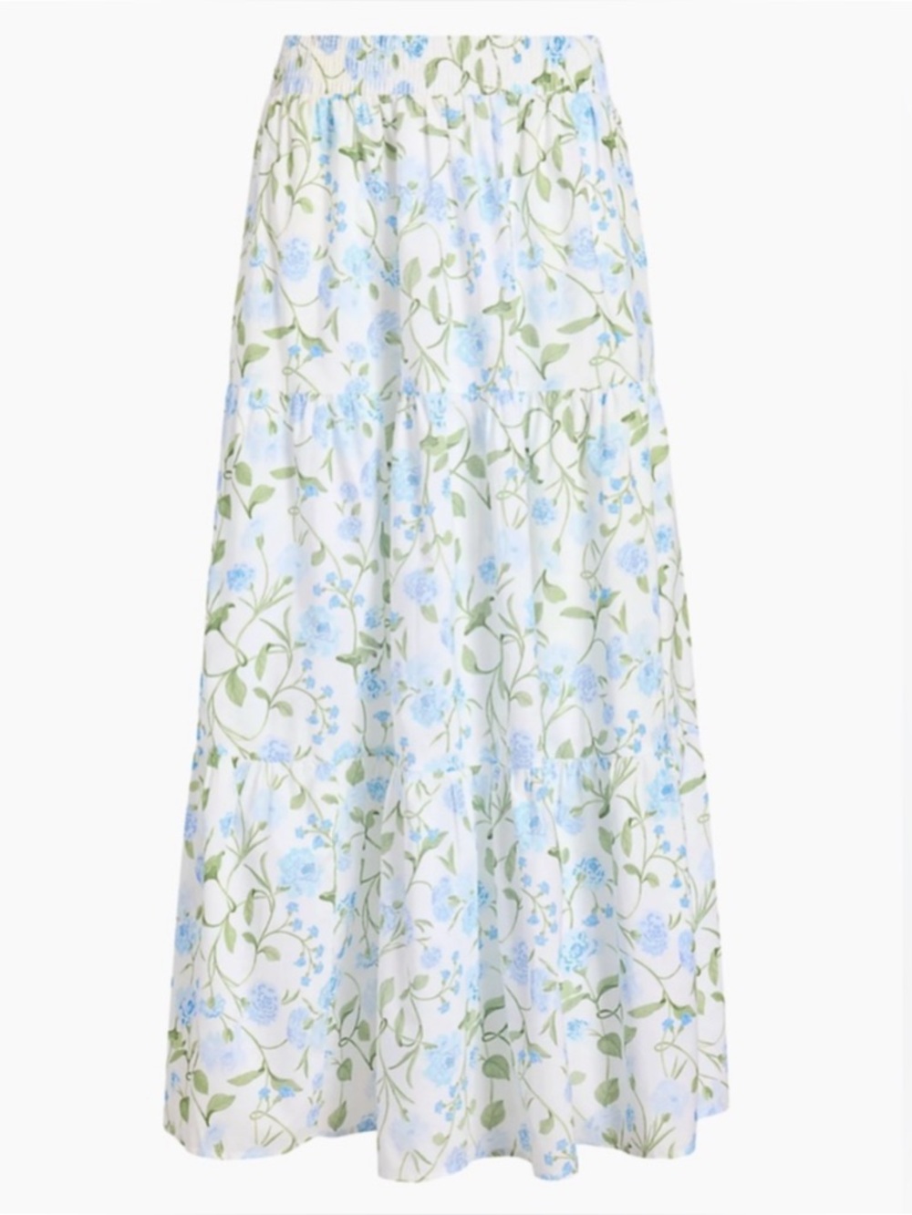 HILL HOUSE | NWT The Florence Nap Skirt in Blue/Green Peony Bouquet, Size Small - Picture 8 of 9